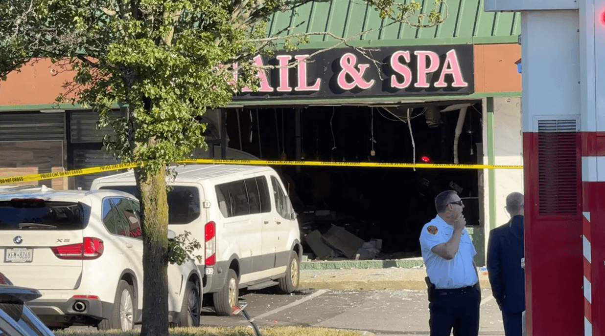 DWI Driver Crashes into nail salon and leaves people injured